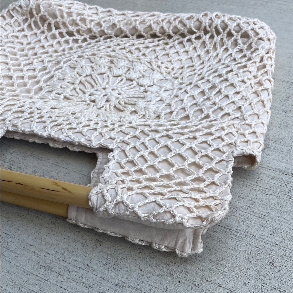 Crochet Tote with Bamboo Handles - Picture 5 of 11
